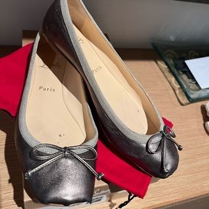 Christian Louboutin Pewter Ballet Flats